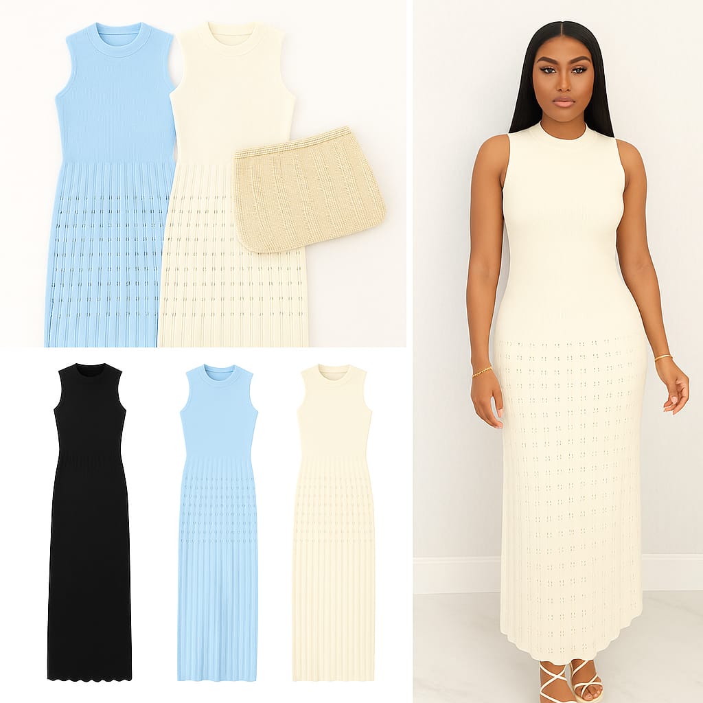 Quality Kitted Luxury Sleeveless Dress