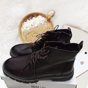 Men’s Brown Leather Combat Boots