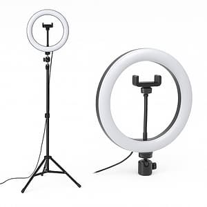 12-Inch LED Ring Light with Tripod Stand & Phone Holder for Makeup, Videos & Live Streaming