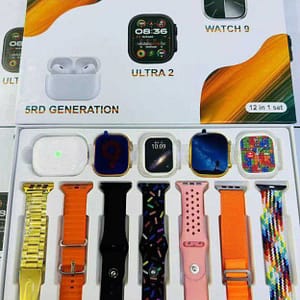 i60 Extreme 12-in-1 Smartwatch, AirPods Combo Set – Multi-Strap Edition