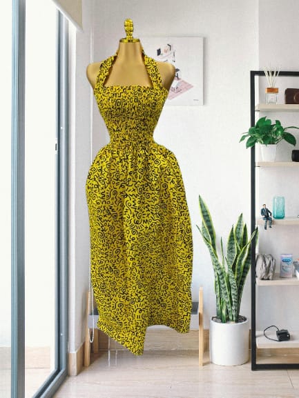 Smocked Halter Neck Dress - Image 4