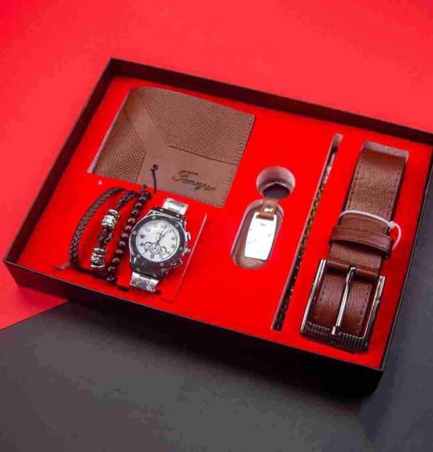 Men's Premium Leather Gift Set – 6-in-1 Accessories Collection - Image 2