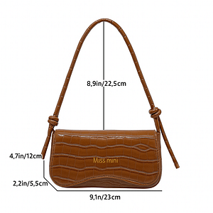 Miss Mini Croc-Embossed Shoulder Bag