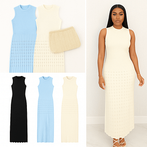 Quality Kitted Luxury Sleeveless Dress