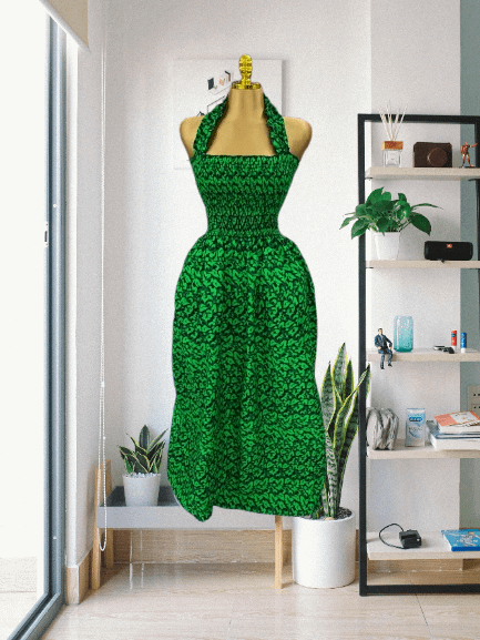 Smocked Halter Neck Dress - Image 2