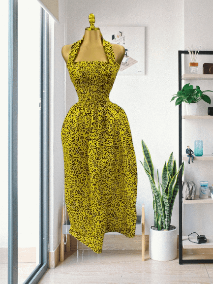 Smocked Halter Neck Dress - Image 4