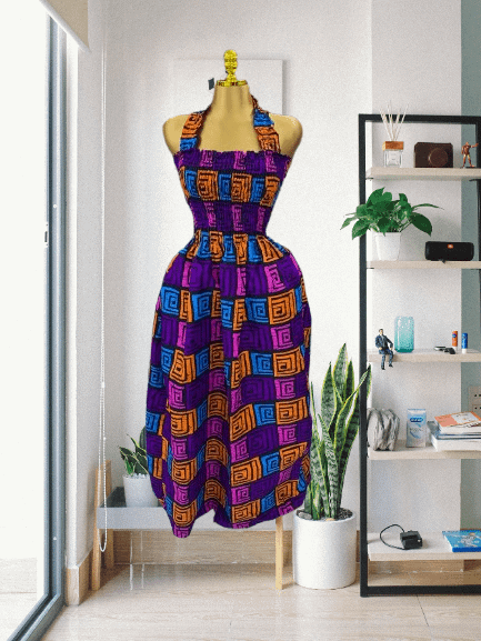 Smocked Halter Neck Dress - Image 3