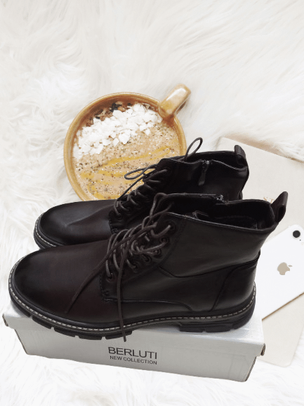 Men’s Brown Leather Combat Boots